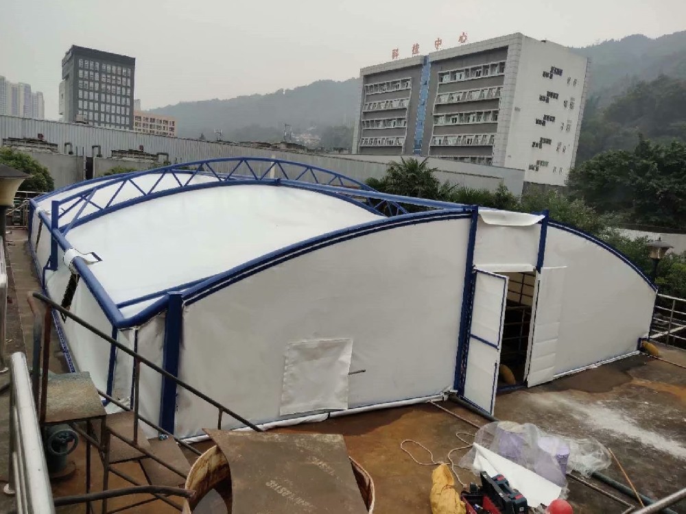 雅安华润三九药业污水池反吊膜结构加盖，630平米
